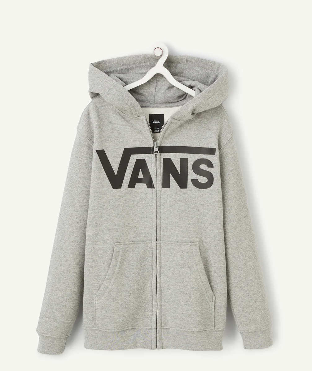 VANSSWEAT ZIPPÉ GARÇON GRIS CLASSIC AVEC LOGO