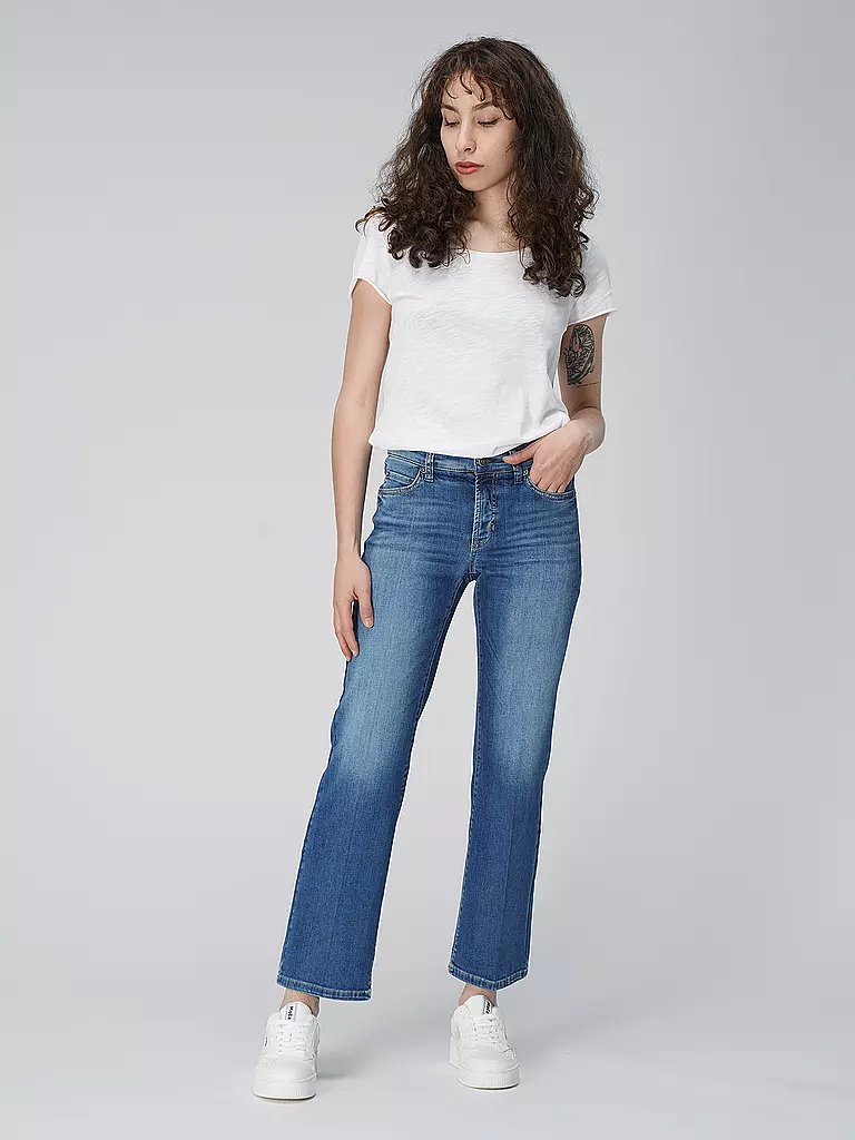 CAMBIO Jeans Flared Fit 7/8 Paris Easy Kick blau