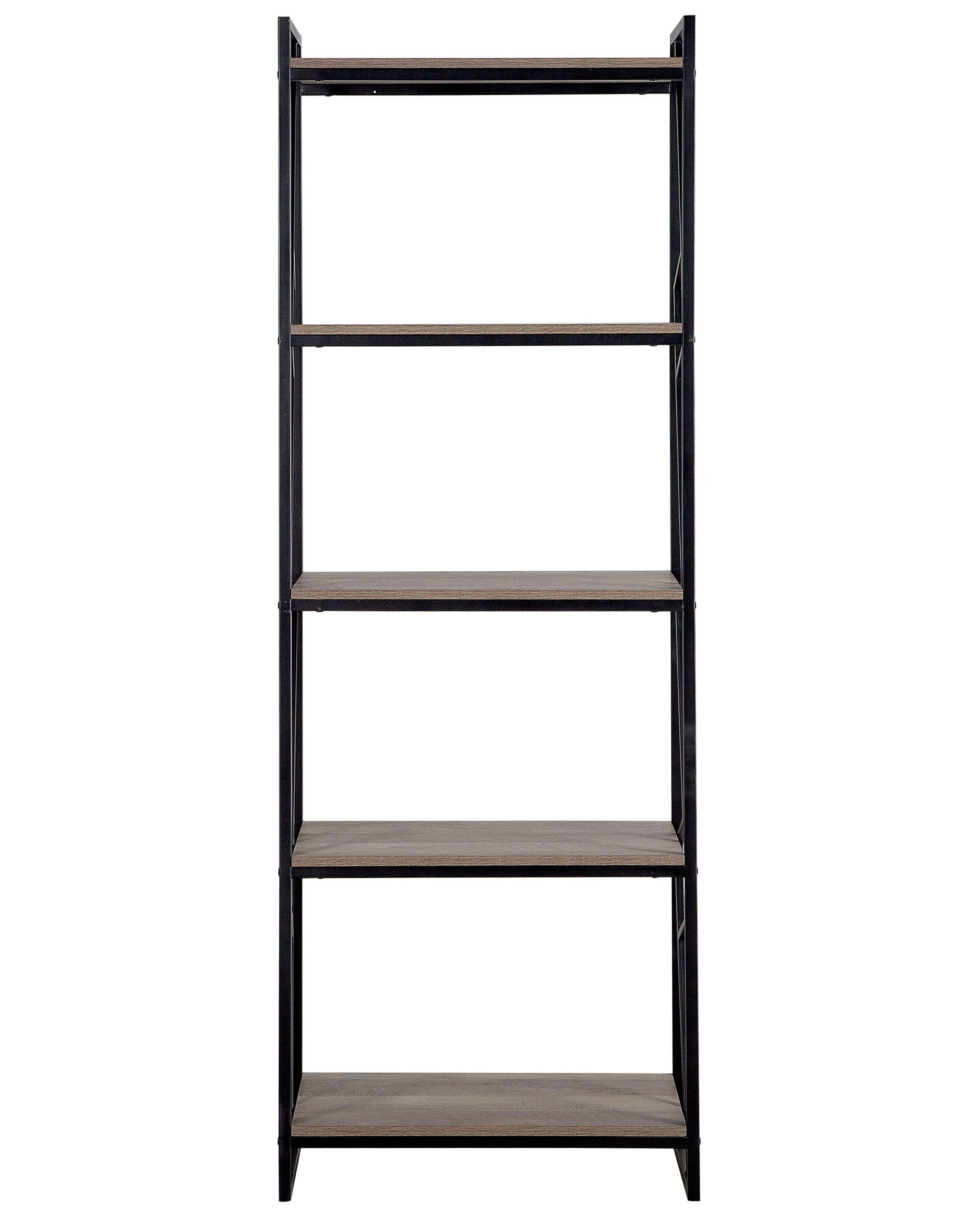 Boekenkast met 5 planken FORRES 184 cm Bruin/zwart