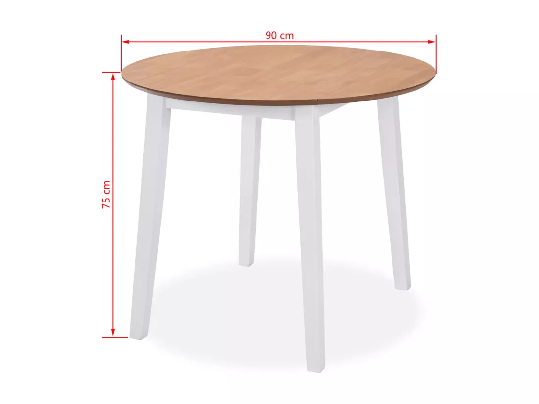 Ensemble de salle à manger 5 pcs MDF et hévéa Blanc