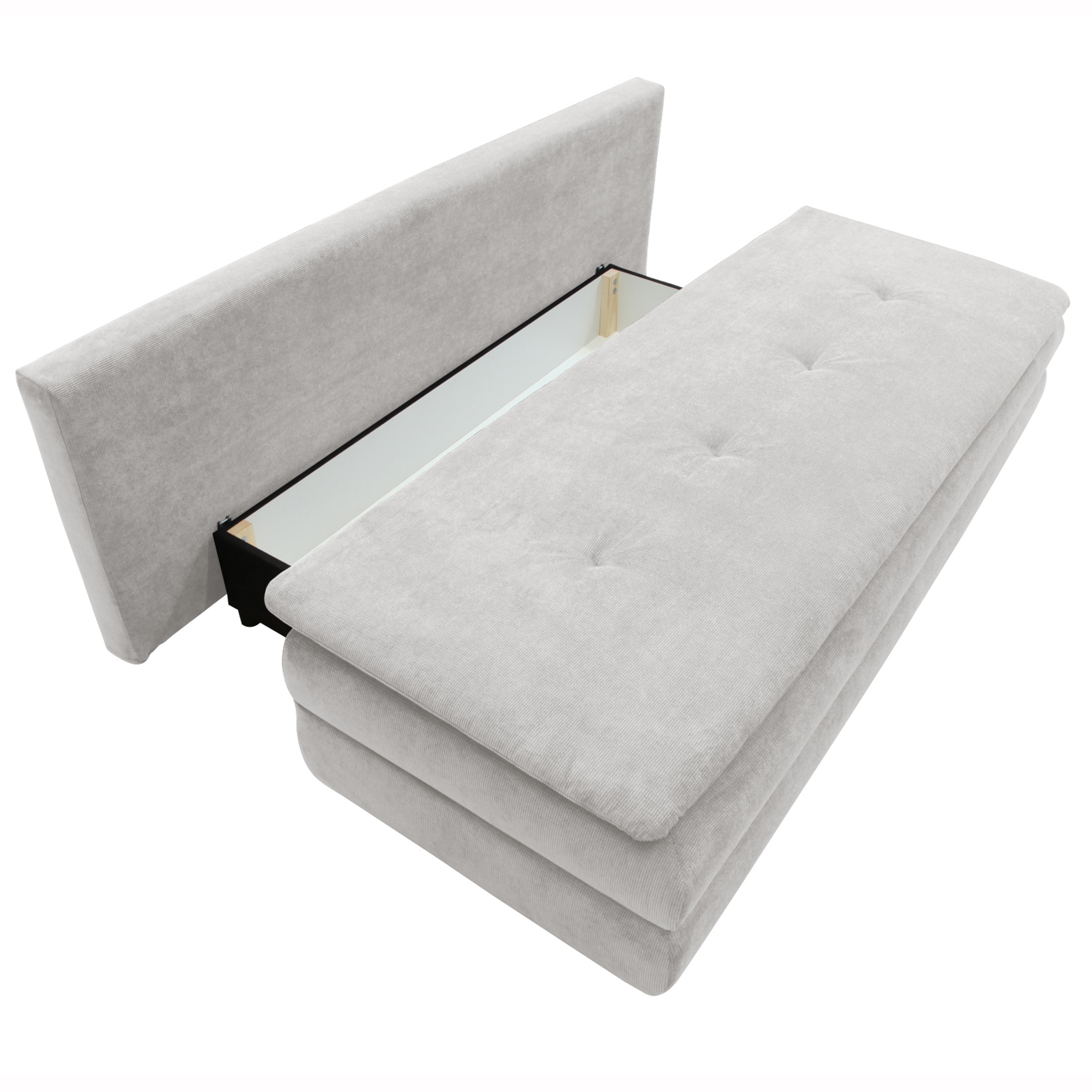 Schlafsofa - silber - mit Staukasten - 202 cm