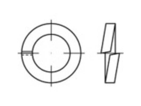 TOOLCRAFT 144960 Fjederring Indvendig diameter: 22 mm DIN 7980 Fjederstål Galvaniseret 100 stk