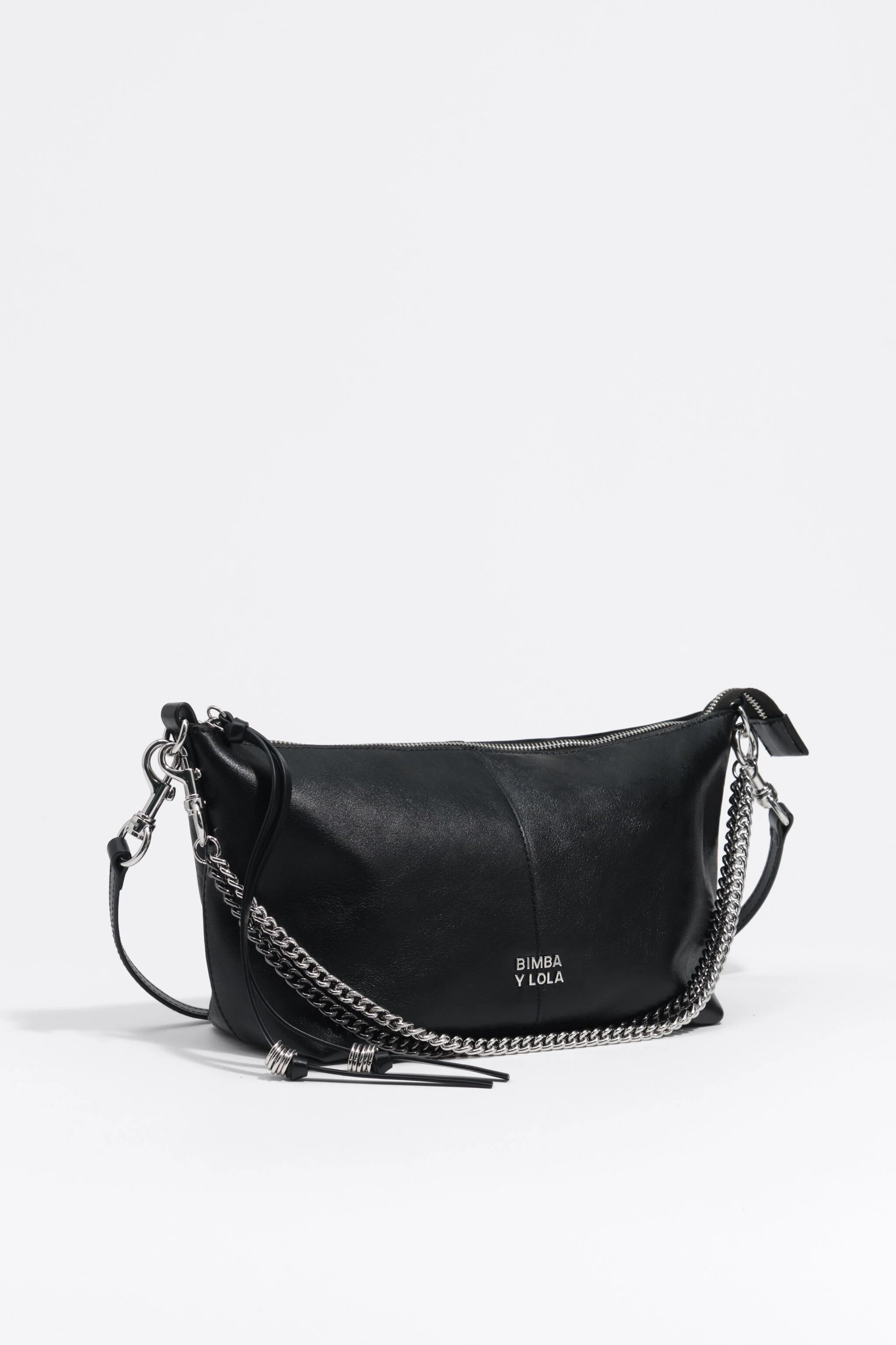 Bolsa Madrid média em couro preto