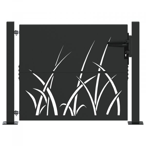 vidaXL Portão de Jardim Preto 105 x 100 cm Aço com Revestimento em Pó - 3433062475