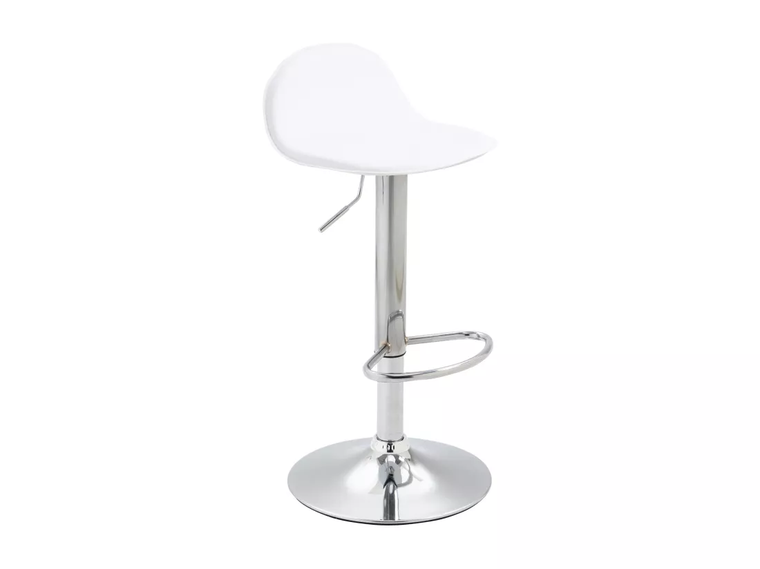 Lot de 2 Tabourets de bar - Similicuir & Métal - Blanc - Lana V2