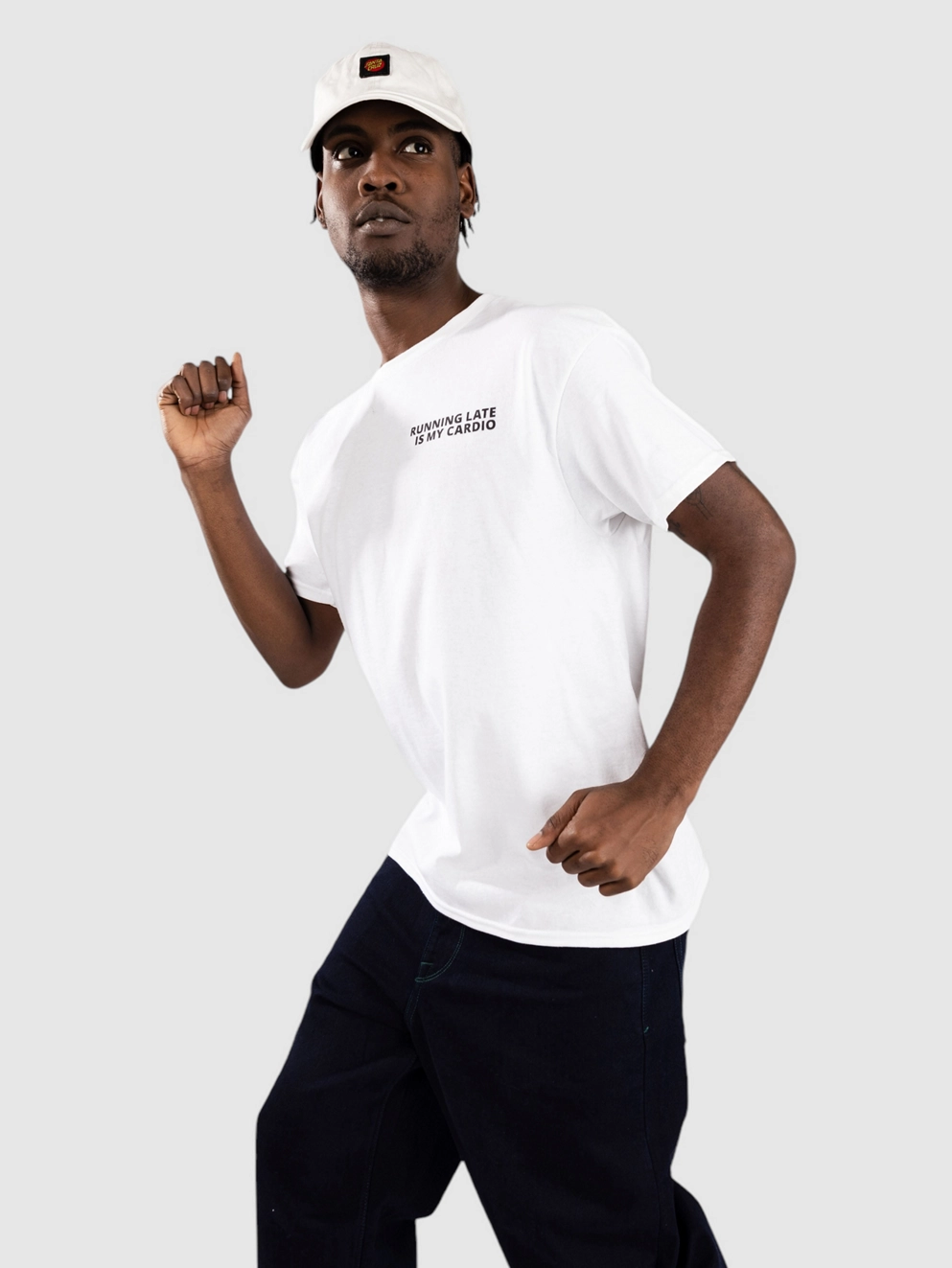 Blue Tomato Running Late Is My Cardio T-Shirt white