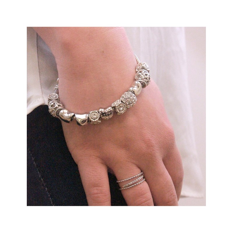 Bracelet Radiant Charm - Argenté et Cristal