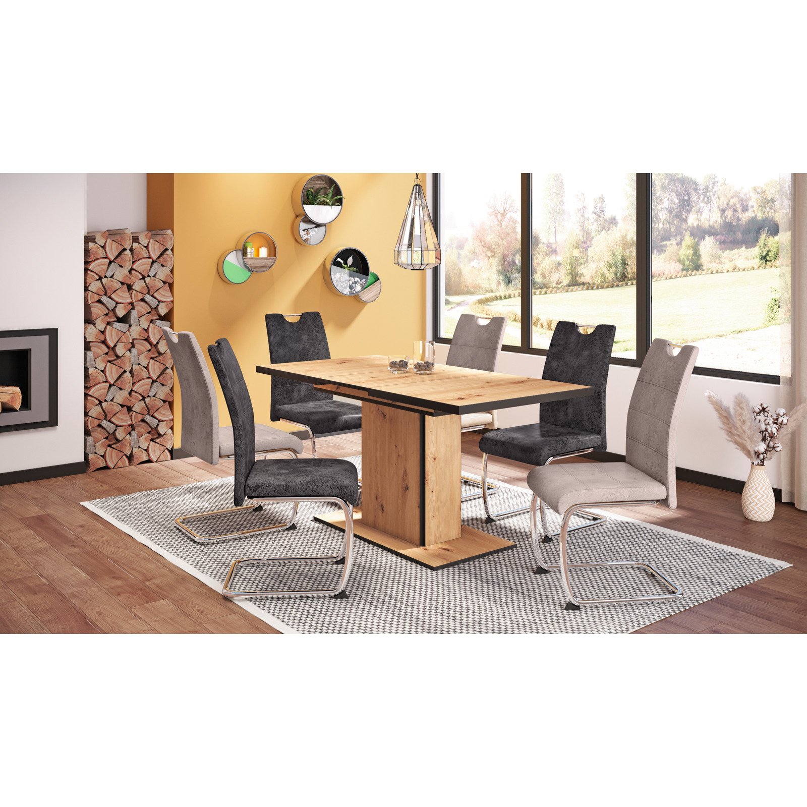Tisch Ariana Dekor Eiche Artisan 120/160 x 76 x 80 cm
