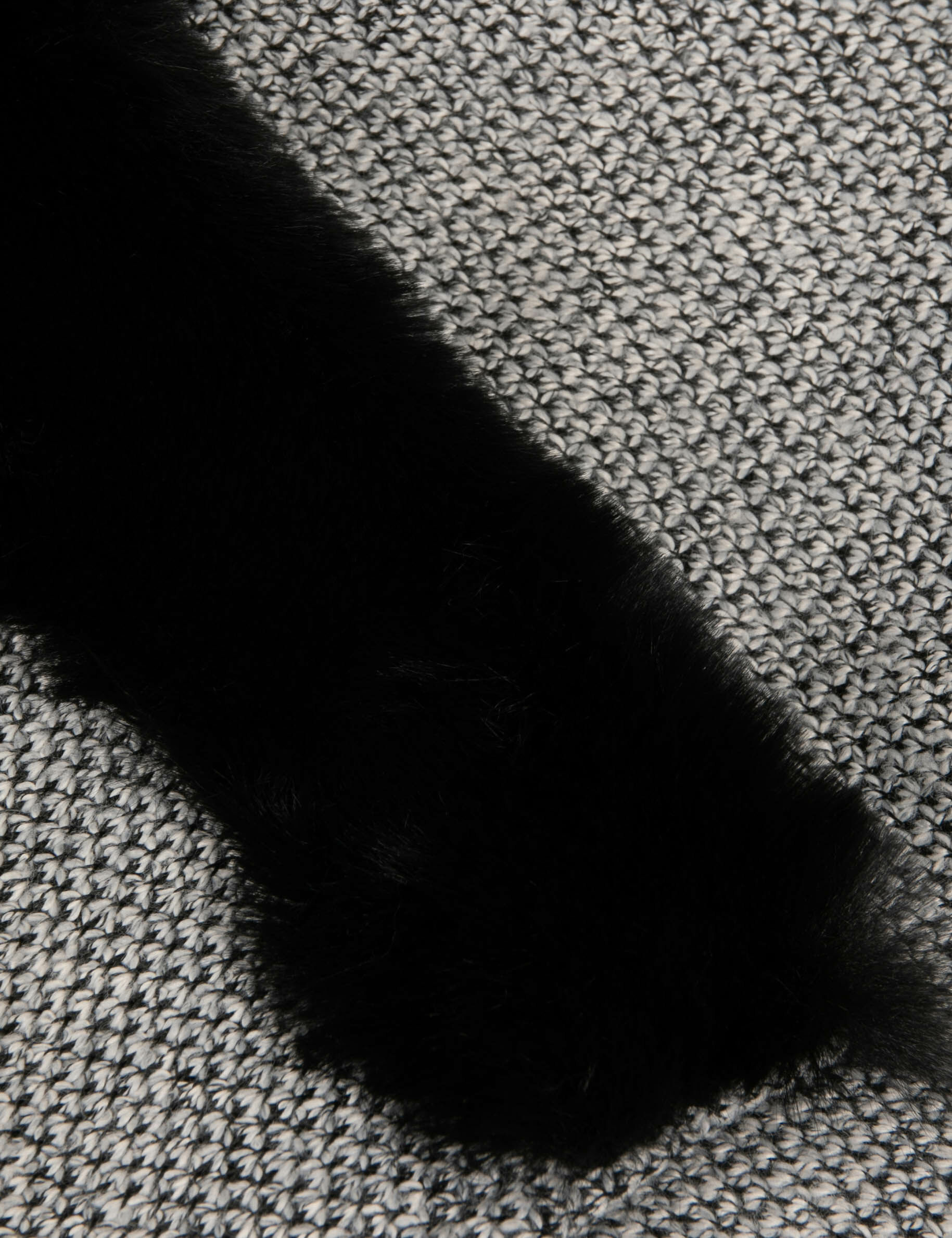 Cape avec détails imitation fourrure ecru femme - ecru