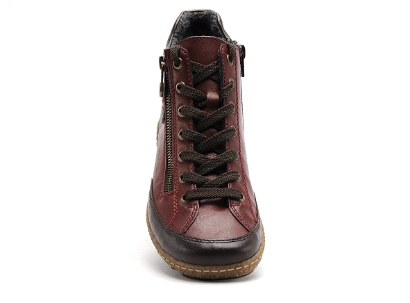 Rieker boots bottine plates femme l7500 bordeaux