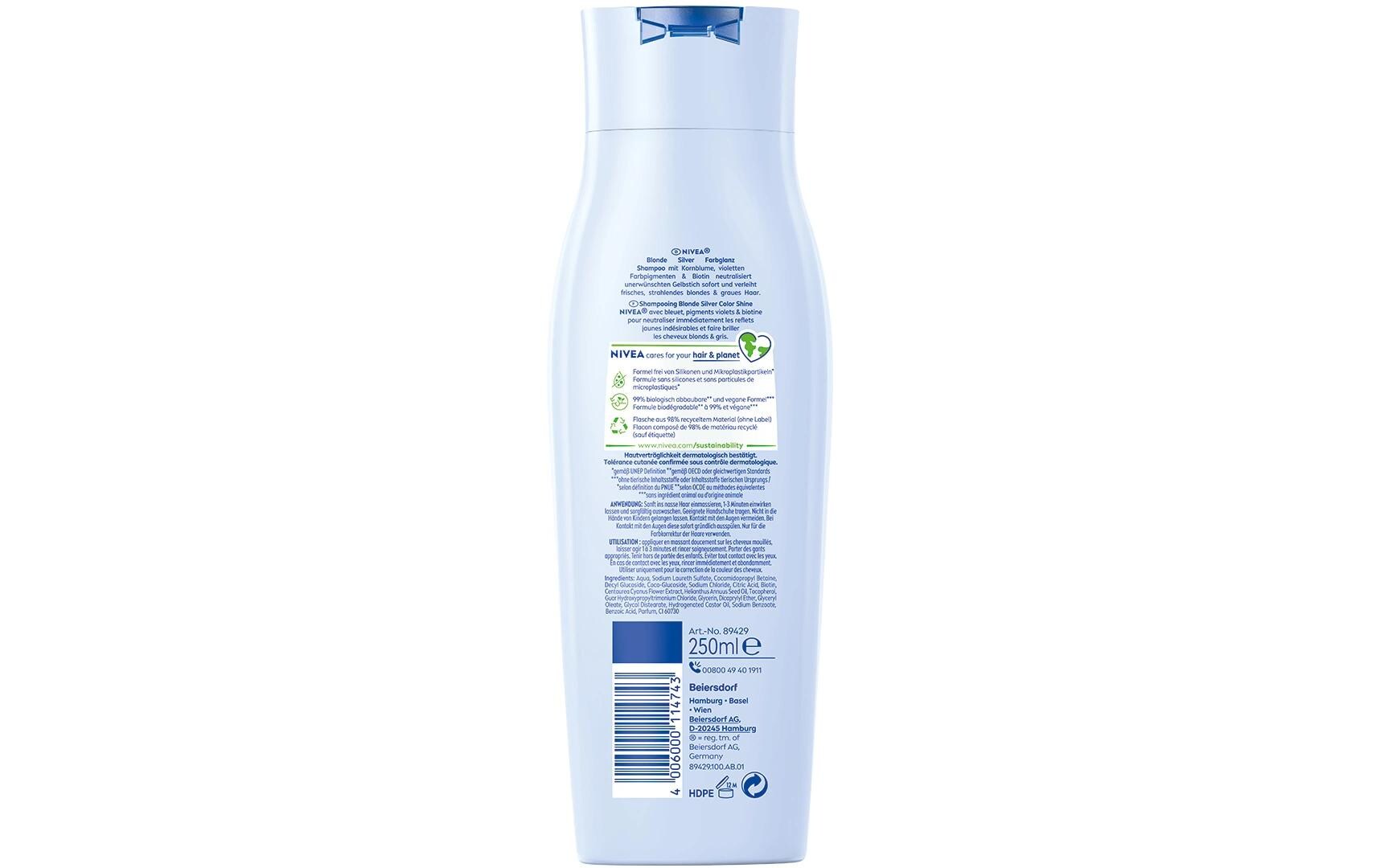 Shampoo Blond Silver 250 mlHaarshampoo erfrischt und neutralisiert unerwünschte Gelbstiche sofort