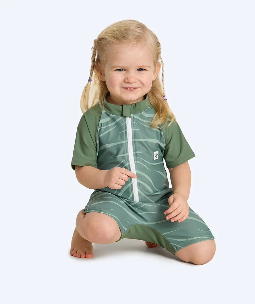Watery UV-dragt til børn - Fjord Kortærmet Rashguard - Grøn