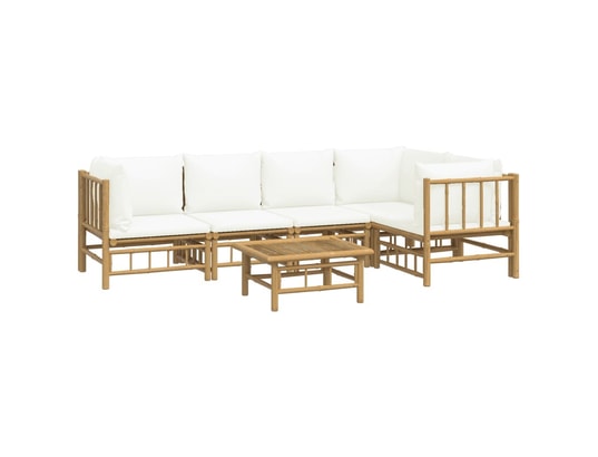 LES TENDANCES - Salon extérieur Salon de jardin-blanc-5 places-55x65x30-490403