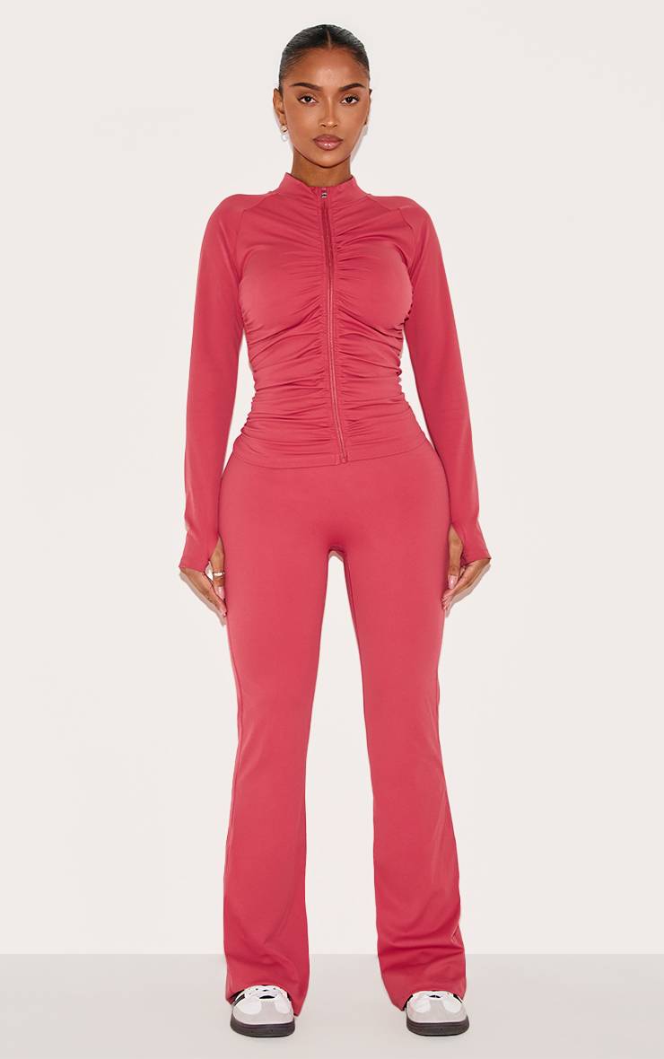 Rose Veste De Sport Zippée Froncée Active Shape