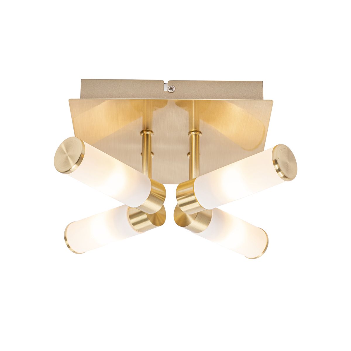 Moderne badkamer plafondlamp messing 4-lichts IP44 - Bath