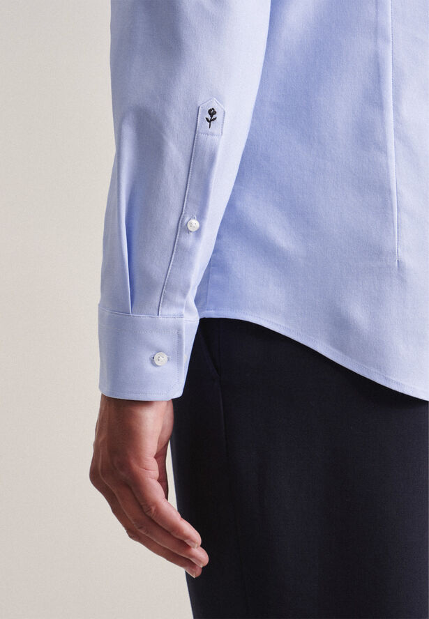 Seidensticker Performance shirt Slim Long sleeve Kent-Collar Uni Blue