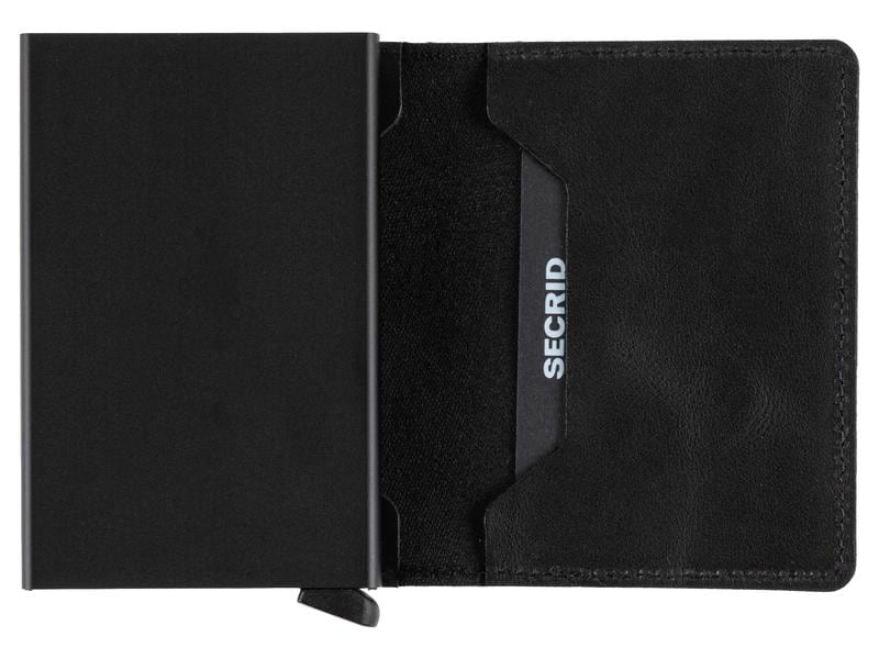 SECRID Portemonnaie Slimwallet Vintage Black Noten- und Karten-Portemonnaie mit RFID-Schutz