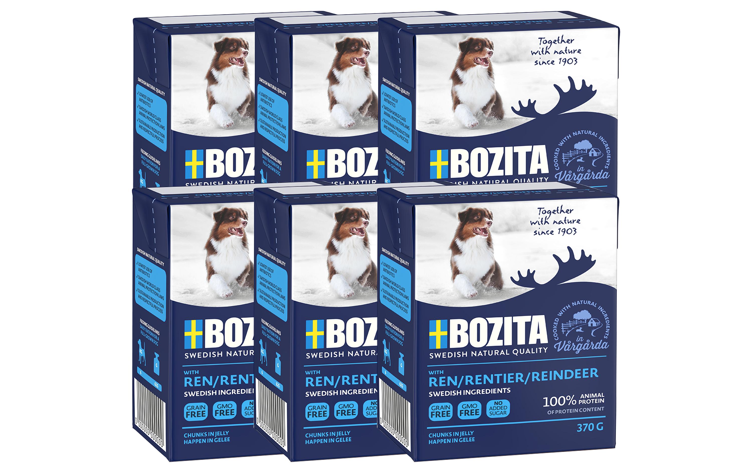 Nassfutter Häppchen in Gelée Rentier, 6 x 370 gAlleinfuttermittel für ausgewachsene Hunde
