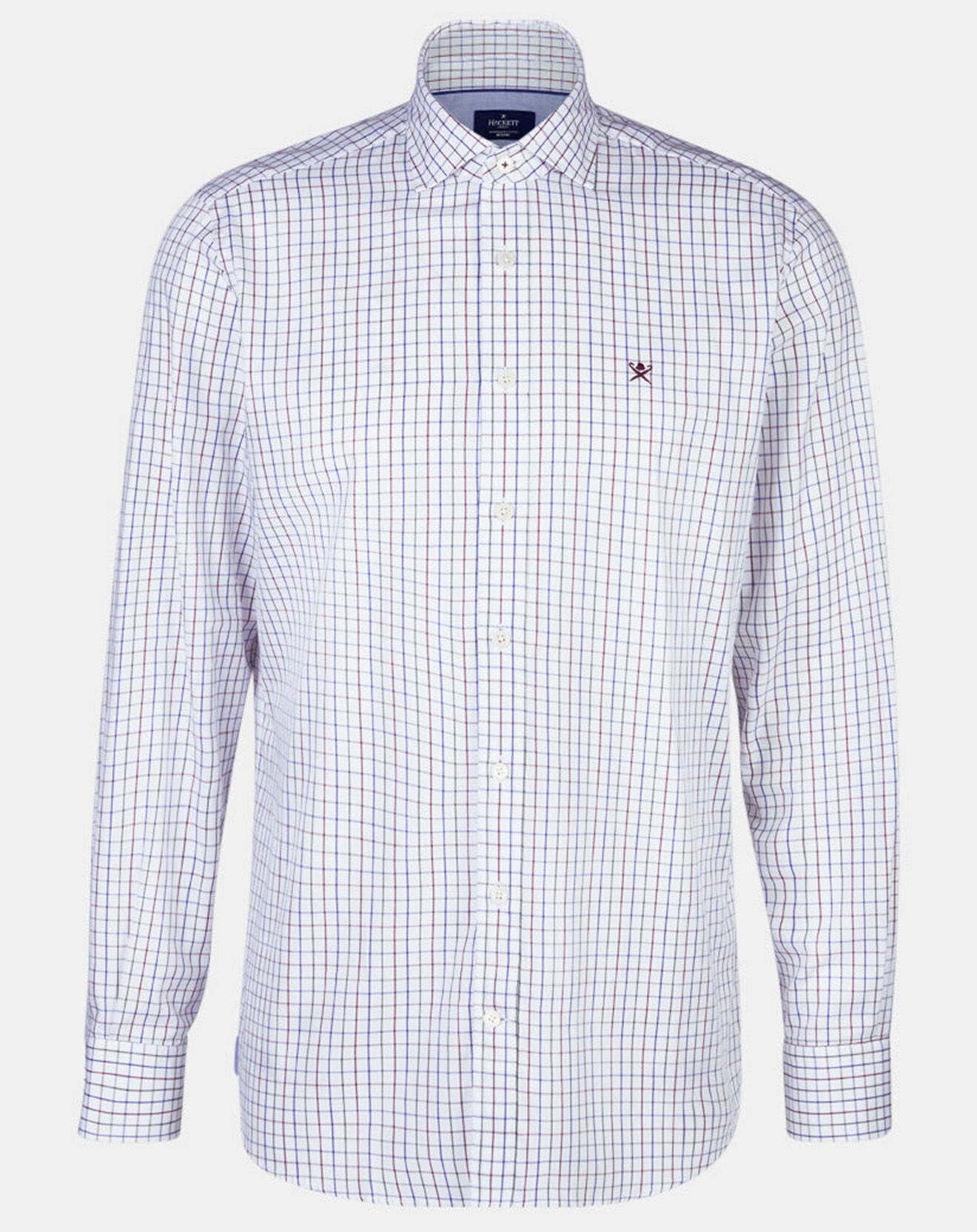 Hackett London Chemise Slim Fit à carreaux tricolores blanche