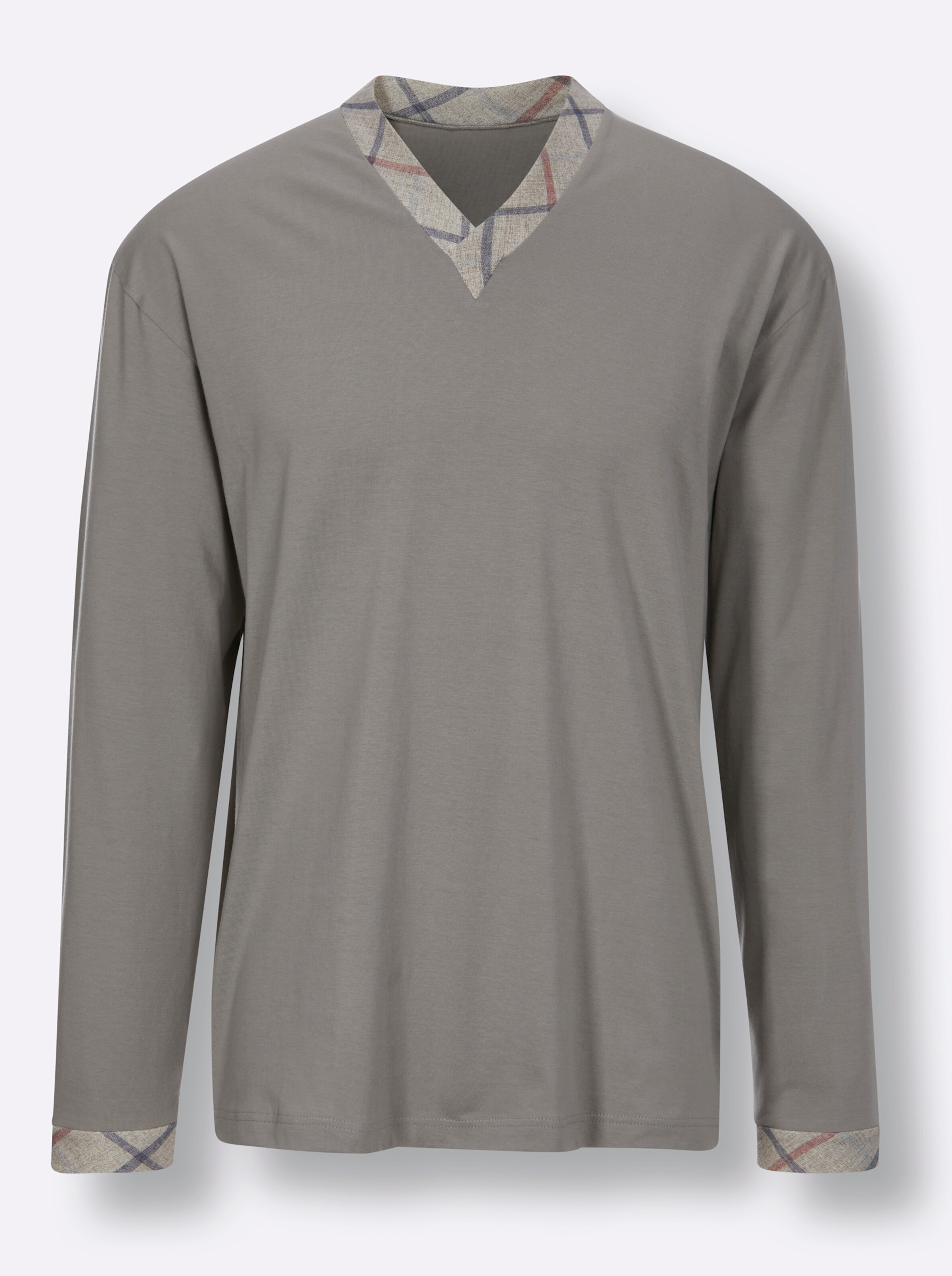 götting Schlafanzug in taupe-kariert