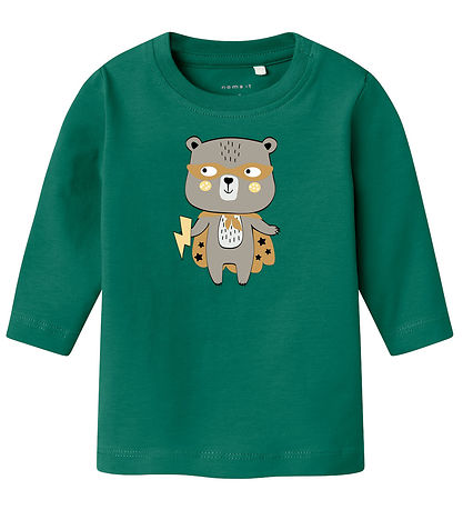 Name It Bluse - NbmVacion - Antique Green/Hero Bear
