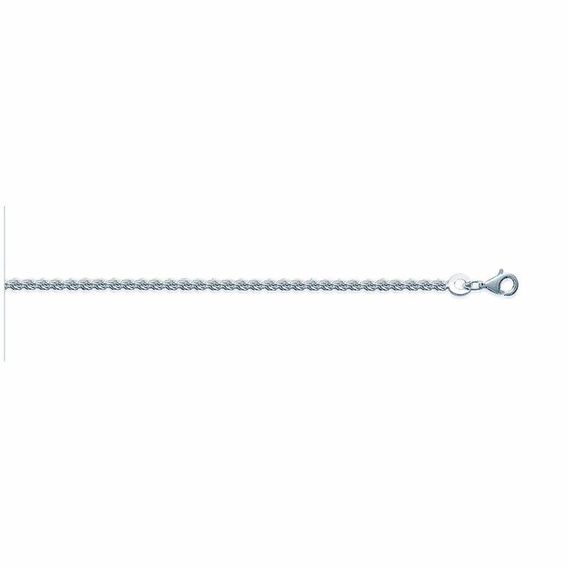 Chaine Femme - Argent 925 - Chaîne corde - Largeur : 2 mm - Longueur : 40 cm