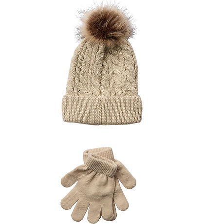 Sofie Schnoor Mütze/Handschuhe - Strick - Brown Melange