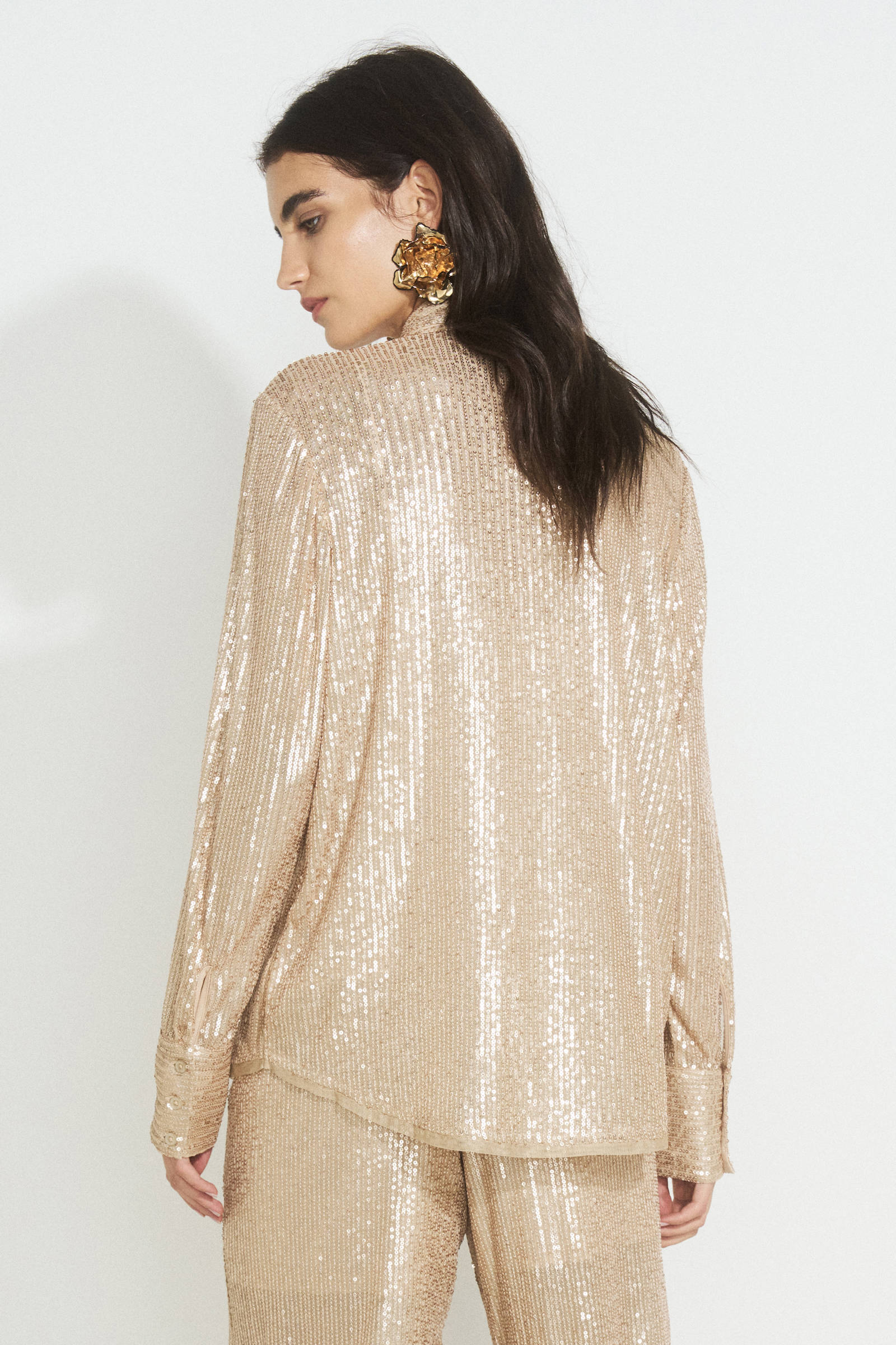 Ruby pailletten blouse goud