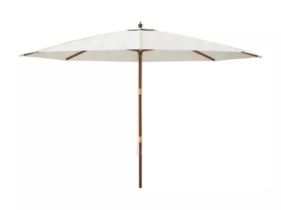 Parasol de jardin avec mât en bois sable 400x273 cm