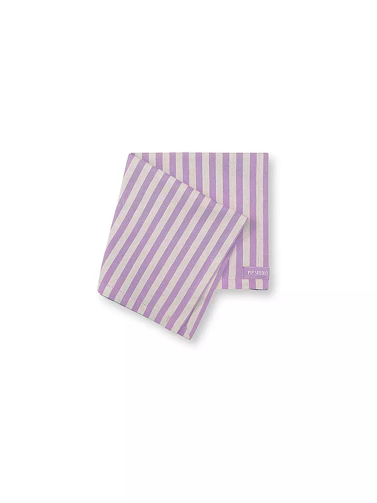 PIP STUDIO Serviette 4er Set LILY & LOTUS 40x40cm Stripes Lilac lila
