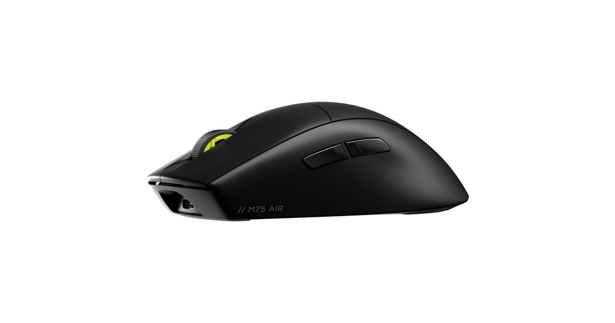 CorsairM75 AIR WIRELESS Ultralichte gaming muis  (Zwart, 100 - 26.000 dpi | 2,4 GHz | Bluetooth 4.2 | USB 2.0)