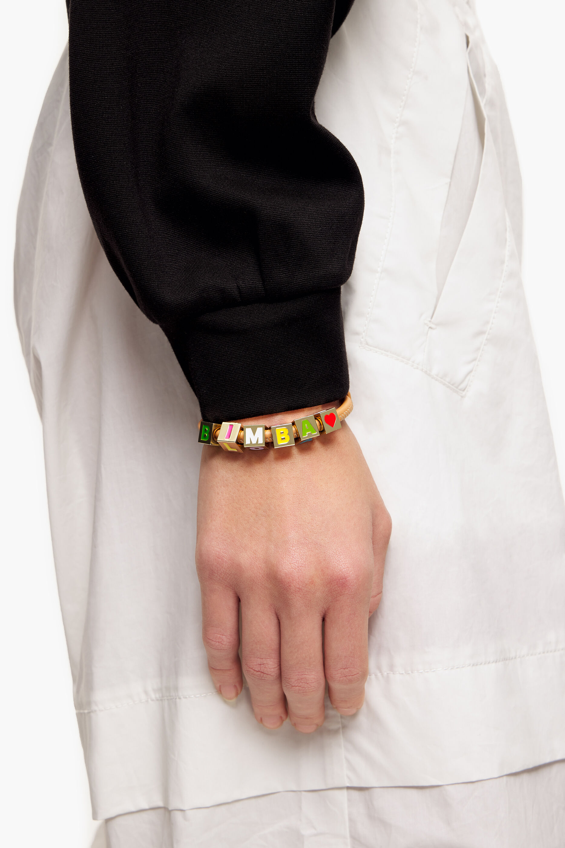 Pulseira de couro marrom