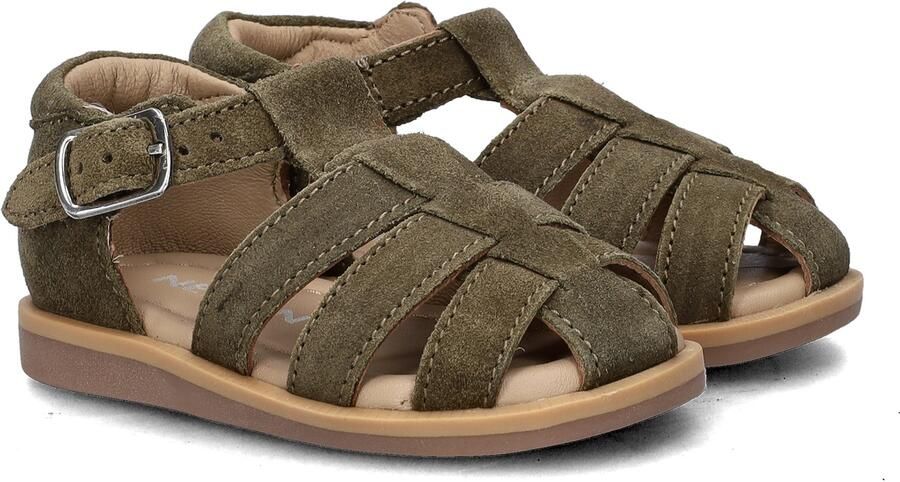 Nelson Kids suède sandalen kaki