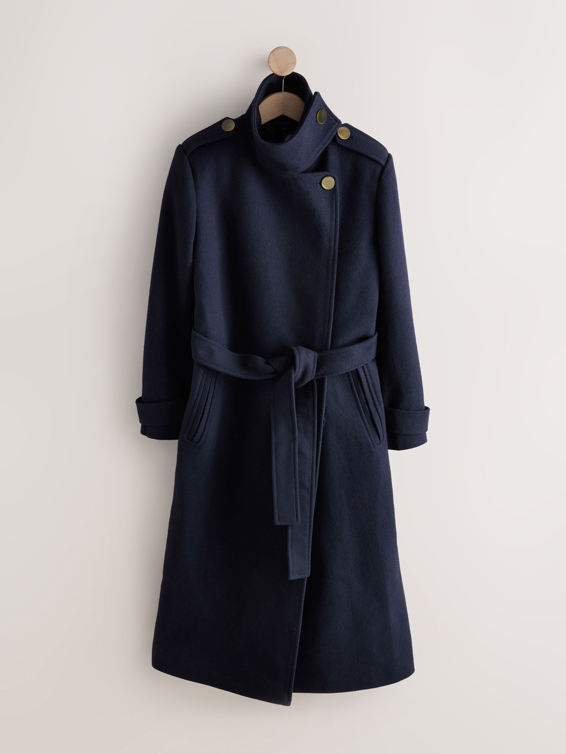 Donkerblauw - Formele jas met colkraag
