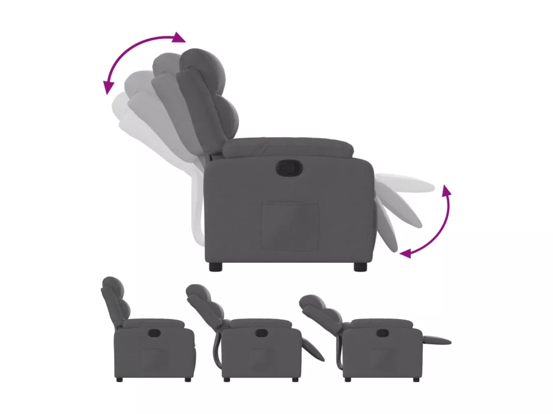 Fauteuil inclinable Gris foncé Tissu