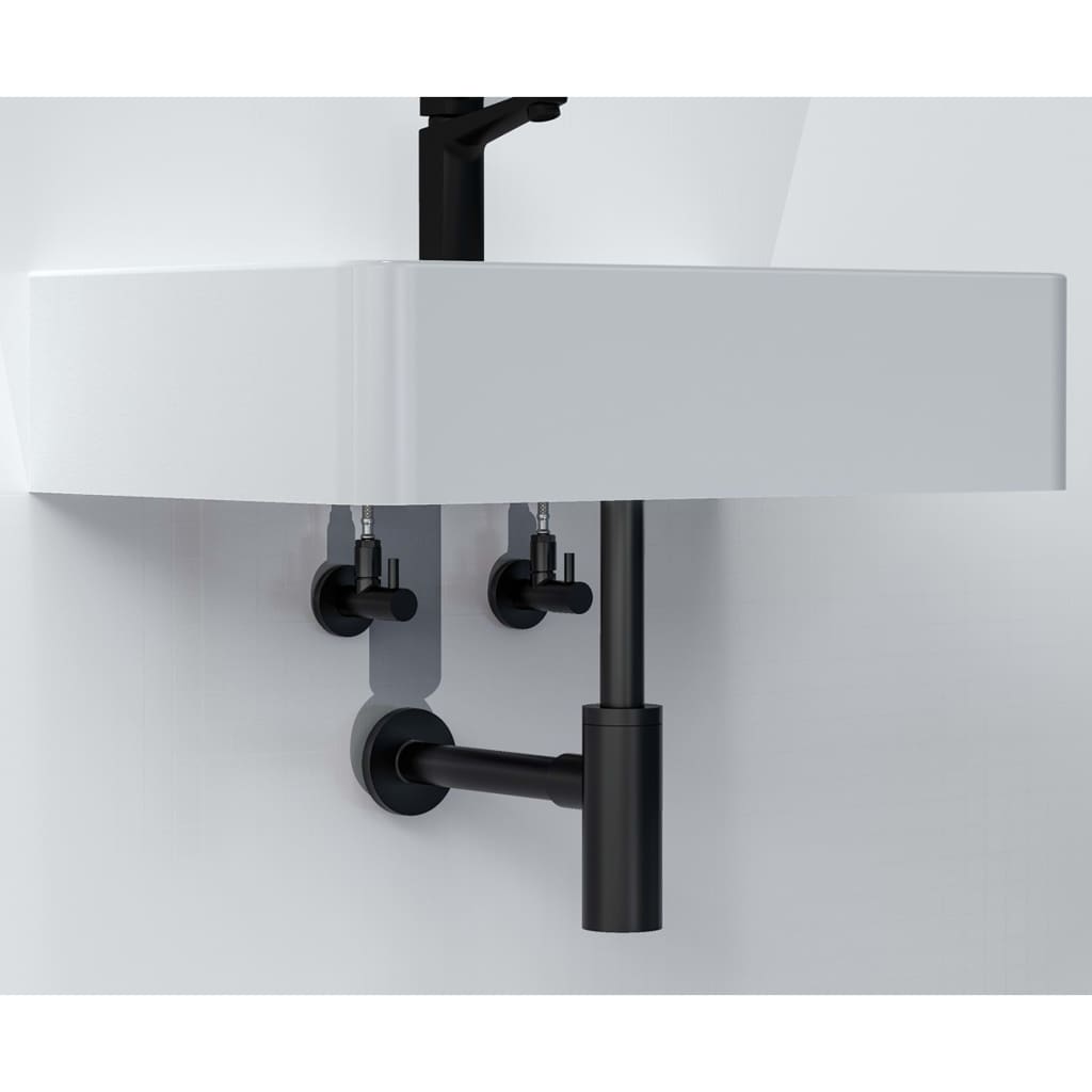 Vanne d'angle ms avec rosette 10 mm noir