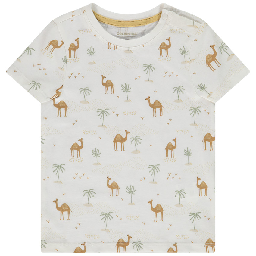 T-shirt manches courtes imprimées dromadaire et palmiers pour bébé garçon