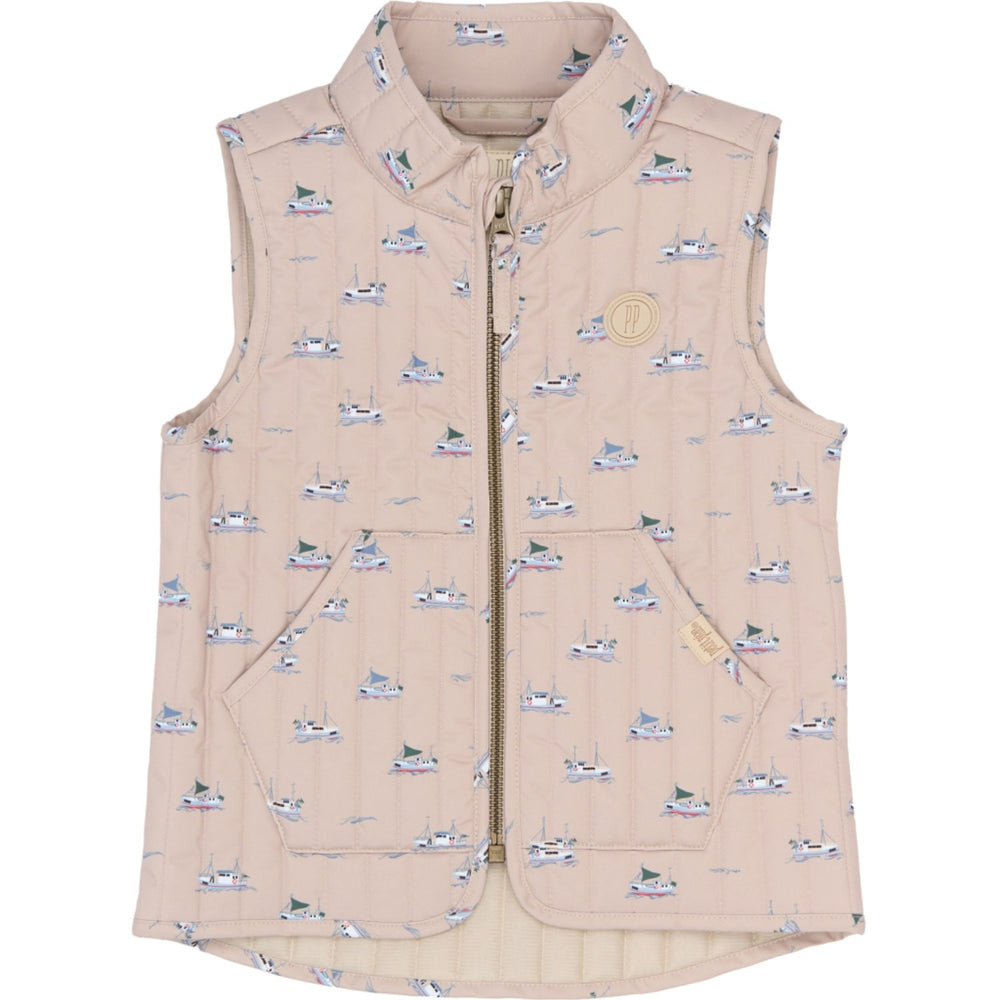Køb Petit Piao Oxford Tan Boat AOP PPEver Thermo Waistcoat