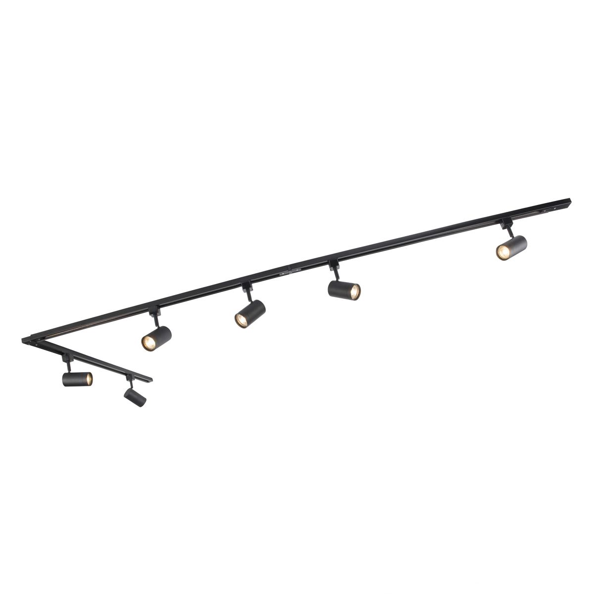 Modern railsysteem met 6 spots zwart 1-fase 286cm - Iconic Jeana