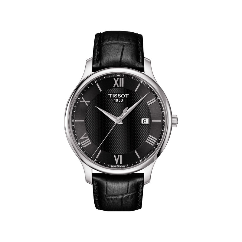 Montre Tissot homme acier cuir noir