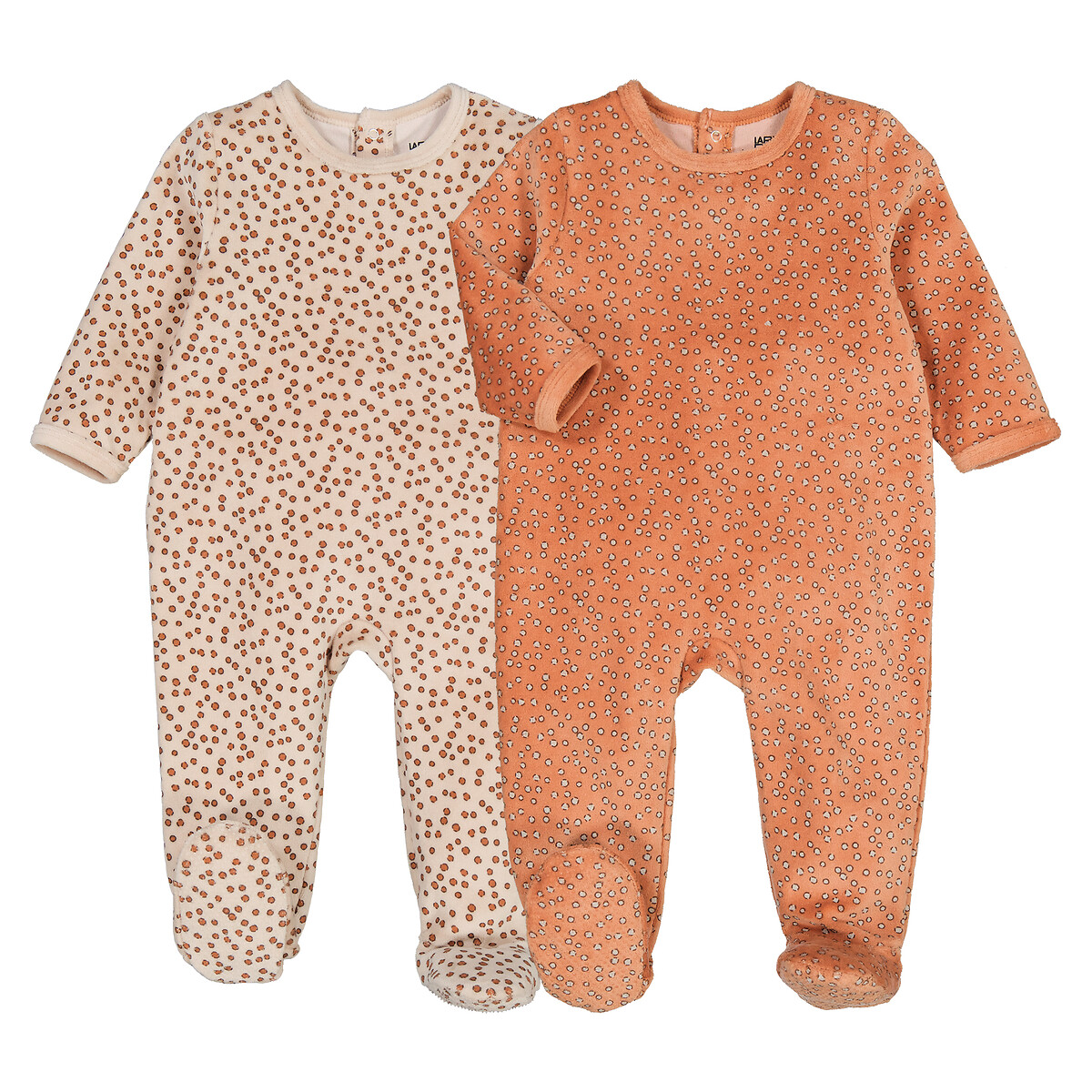 COLEÇÃO LA REDOUTE<br>Conjunto de 2 pijamas de veludo com estampa de manchas