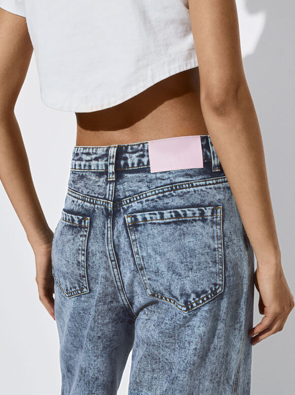 Calça jeans reta - Azul