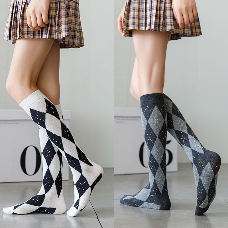 Kuromori - Argyle kniekousen