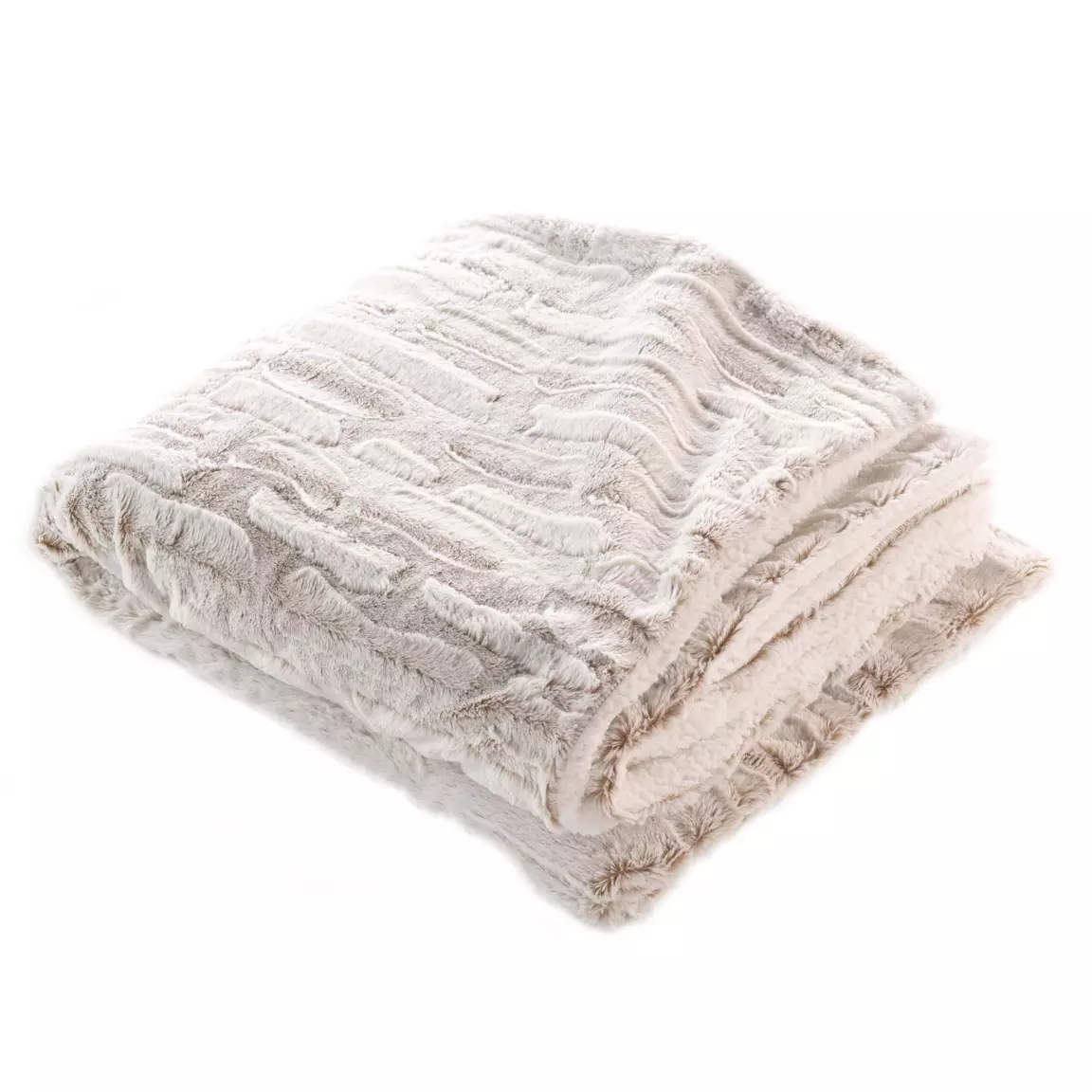 Plaid fausse fourrure (180 x 220 cm) Lynx Beige