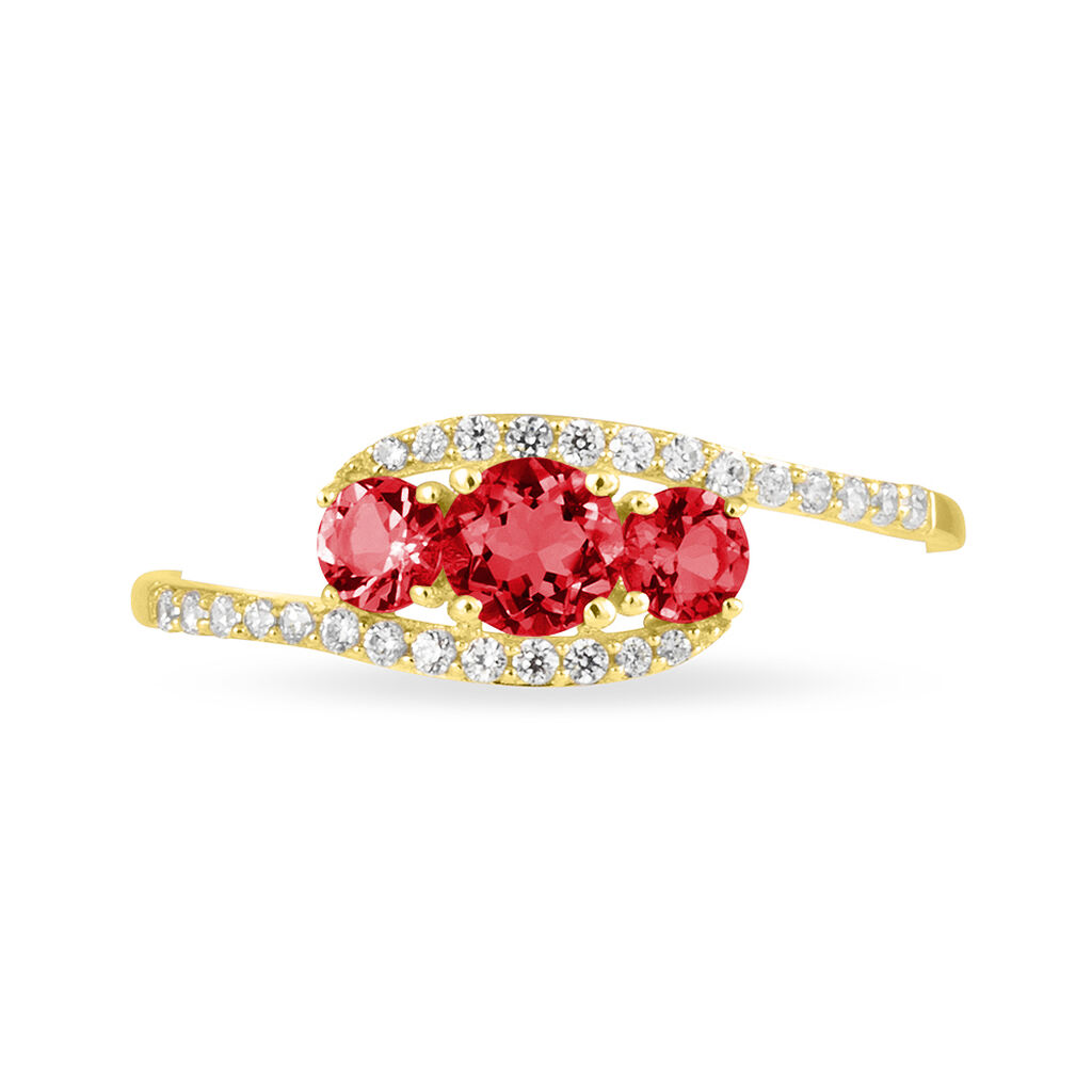 Bague Chloe Or Jaune Rubis Et Diamant