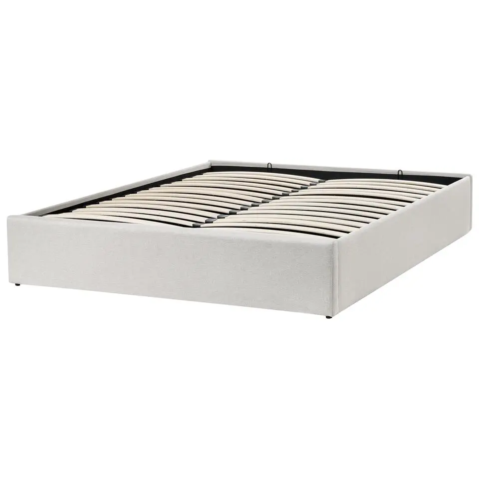 DINAN - Tweepersoonsbed - Lichtbeige - 140 x 200 cm - Polyester