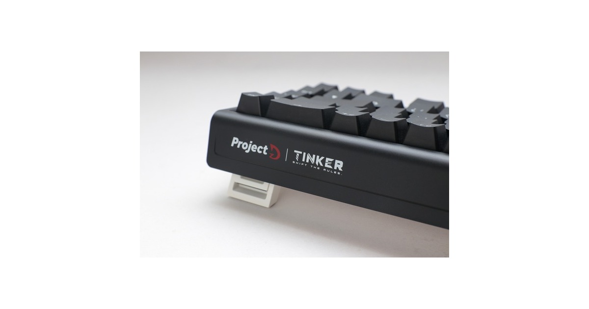 DuckyProjectD Tinker 65 met QMK/VIA, toetsenbord  (Zwart/wit, US lay-out, Cherry MX Brown, RGB led, Double-shot PBT, Hot-swappable, Gasket mount, 65%)