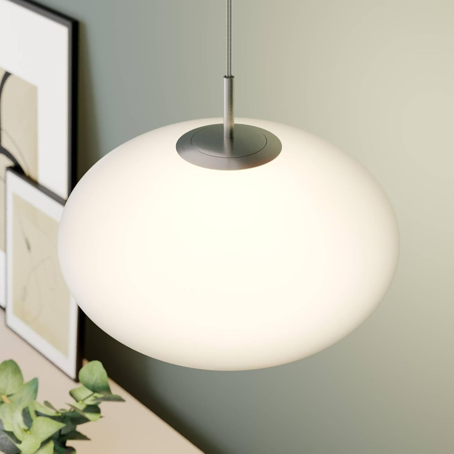 Lindby Pendelleuchte Sonika (1 flammig, E27) - Glas Hängelampe Esstischlampe Hängeleuchte Wohnzimmerleuchte