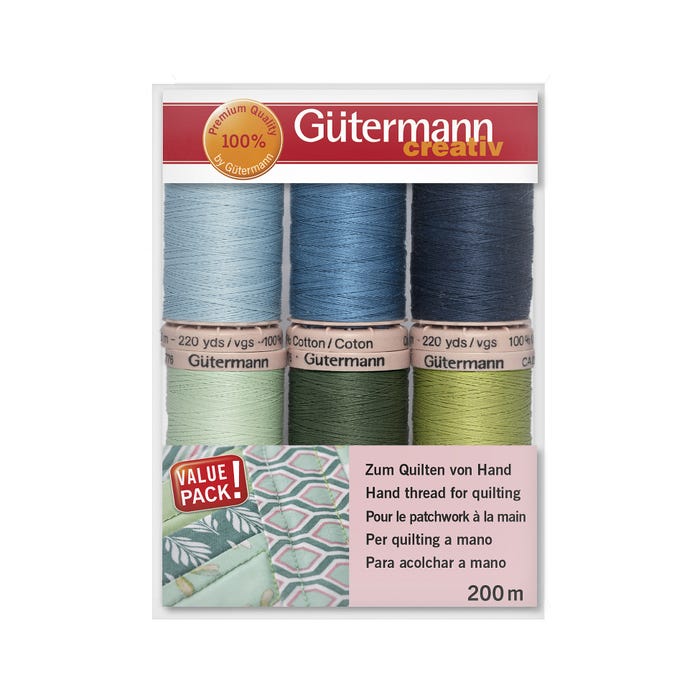 Gûtermann-Set 6 spoelen quilting 200m - Gütermann