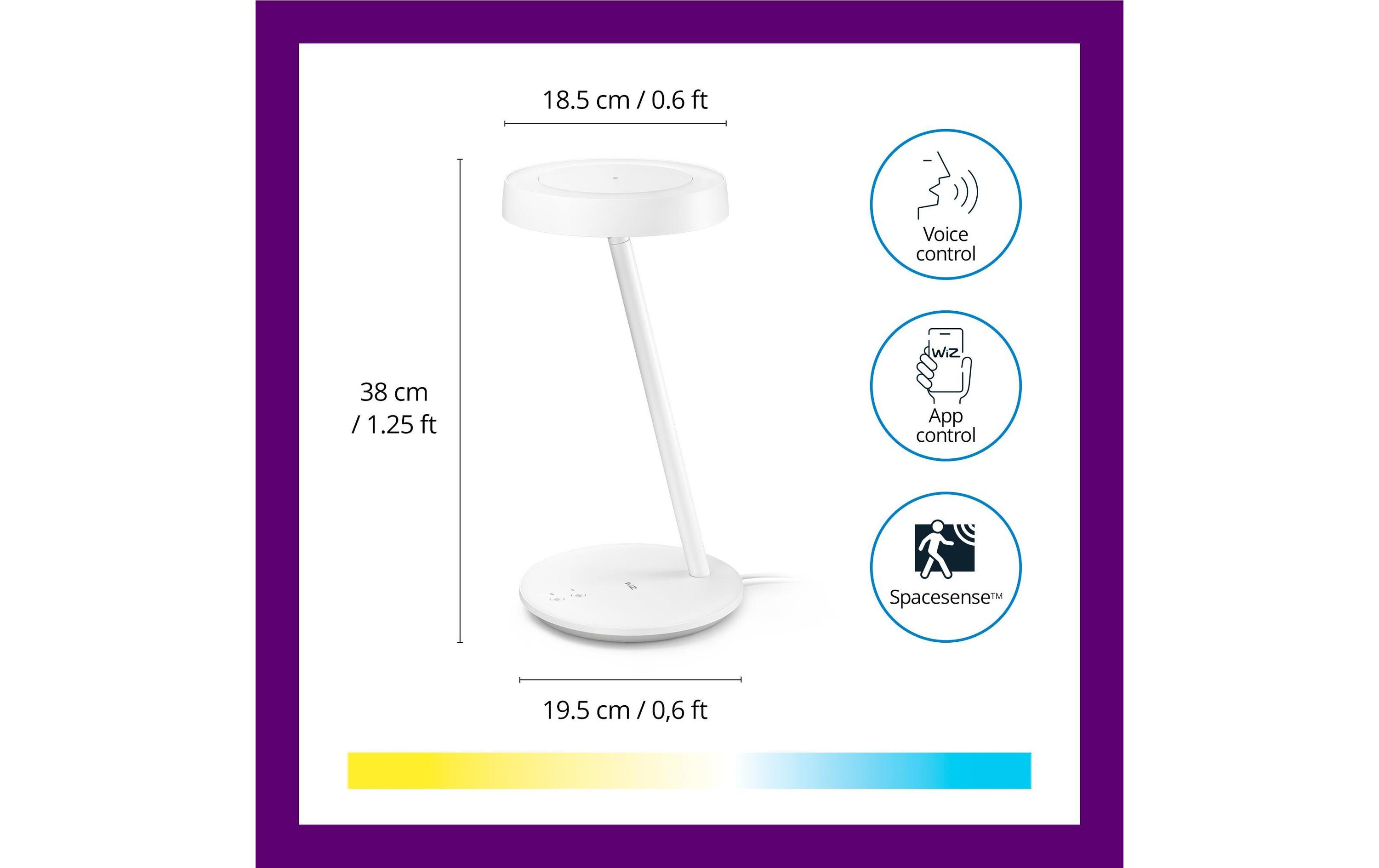 Tischleuchte Portrait 10W Type C Weiss EinzelpackSmarte Tischleuchte, verbindbar über Matter, WLAN